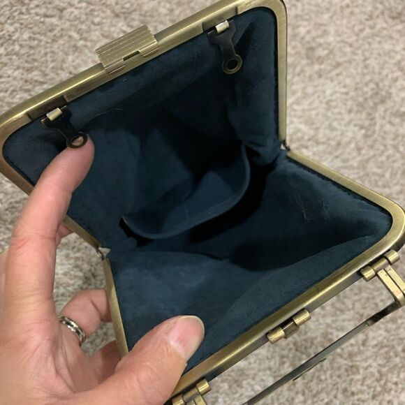 Handmade Genuine Embossed Rose Cowhide Clutch/Phone Case, Kiss Clasp/Clip Pouch - Picture 14 of 16